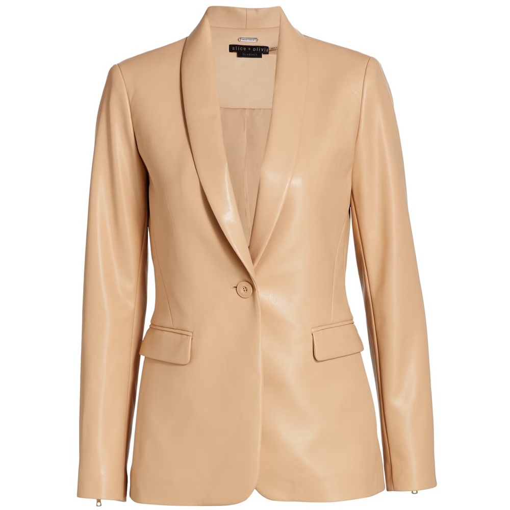 Alice + Olivia Women’s Almond Faux Leather Jacket Size 4